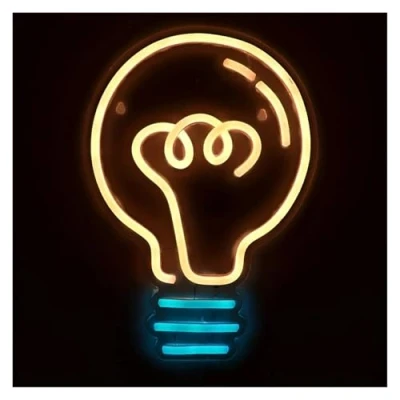 Image of XENITE Hanging Art Neon Signs Bulb Sign Lamp, Dimmable LED Light USB Powered for Room Home Party Decoration 20.5cmx29.49cm