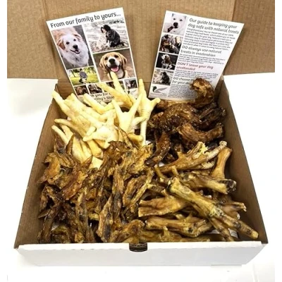 Image of 100% Natural dog Treat Box: The CLUCKY BOX (900g of chicken treats including feet, wings and necks) LSP