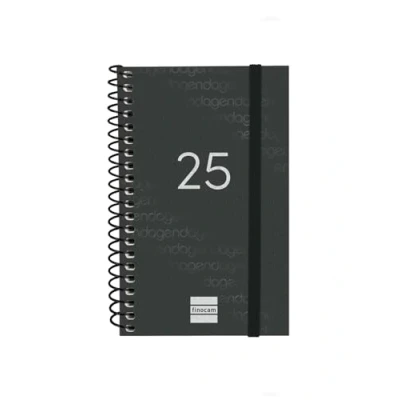 Image of Finocam Spiral Agenda Year 2025 Week to View Horizontal January December (12 months) Black Spanish