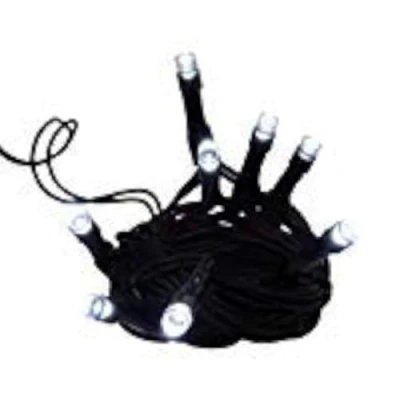 Image of Christmas Concepts® 8 White LED Lights with Black Cable Decorations FairyLights Indoor Lighting