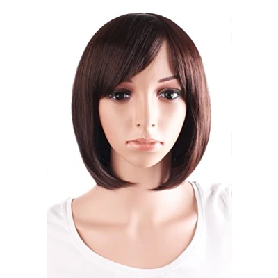 Image of MapofBeauty Beautiful Women&#039;s Short Straight BOB Wig (Dark Brown)