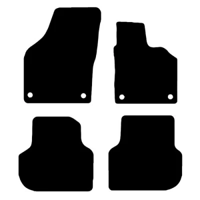 Image of Carsio Carpet Car Mats For Volkswagen Jetta 2011+ Onwards 4 Piece Set Tailored Fit Floor Mat Complete Accessory Black Custom Fitted All Weather, Anti Slip Backing &amp; Trim