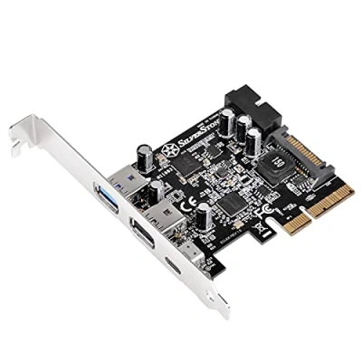 Image of SilverStone SST ECU05 SuperSpeed external USB 3.1 Type C, 2x 3.0 A, 1x internal PCI E Express Card Gen 2.0 2x, 10 Gbps, support low profile