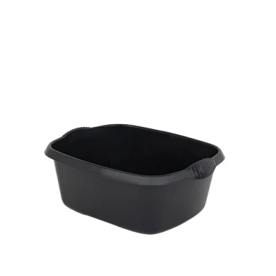 Image of M1SS 32cm Round, Square, 39cm Rectangular High Grade Upcycled Plastic Bowl Kitchen Sink , Basin Mixing, Washing Up Tidy Organizer (Midnight Black) (Rectangular)
