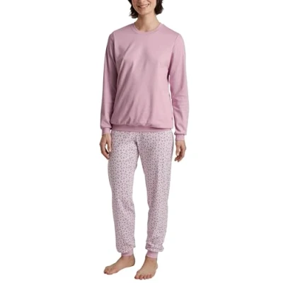 Image of CALIDA Women&#039;s Midnight Flowers Pajama Set, Fragrant Lilac, 48 50