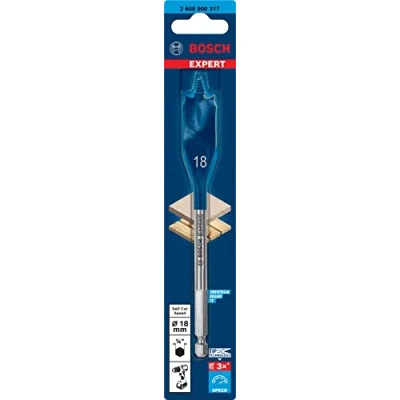 Image of Bosch 2608595489 18 x 152 mm Hex Shank Self Cut Speed Flat Drill Bit