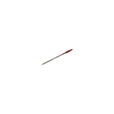 Image of BIC Cristal Original Ballpoint Pens, Medium Point (1.0mm), Every Day Writing Pens With Clear Barrel, Red, Box Of 50