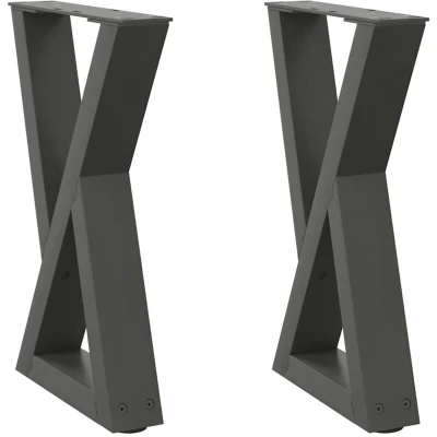 Image of vidaXL Coffee Table Legs 2 pcs Anthracite 28x(42 43.3) cm Steel