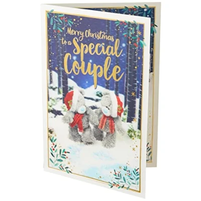 Image of Me To You Bear 3D Holographic Special Couple Christmas Card