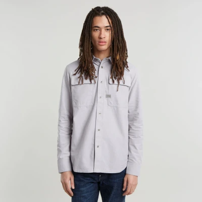 Image of G STAR RAW Men&#039;s CPO Regular Shirt, Multicolour (correct grey/white oxford D23583 C895 C760), L