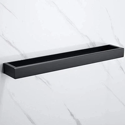 Image of Melairy 30cm/11.81inch 304 Stainless Steel Towel Rail Self Adhesive Black Finish Bathroom Bar Rack Holder Without Drilling