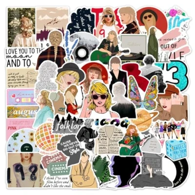 Image of Singer Stickers Decal 50PCS, Waterproof Durable Trendy Vinyl Laptop Pack for Teens, Water Bottles, Computer, Travel Case