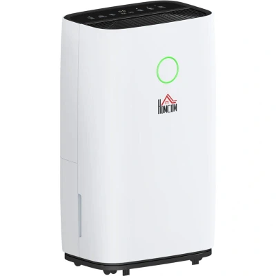 Image of HOMCOM 20L/Day Portable Dehumidifier for Home, with LED Screen, Sleep Mode, 24H Timer, Electric Air Damp Laundry Bedroom Basement