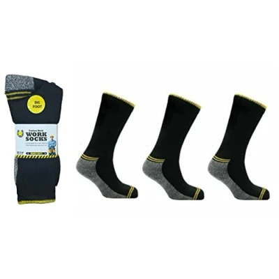 Image of 12 Pairs Men&#039;s Heavy Duty Work Socks Thermal Boot Reinforced Heel &amp; Toe [UK Shoe Size 6 11 or Big Foot 14] (11 14 Size)