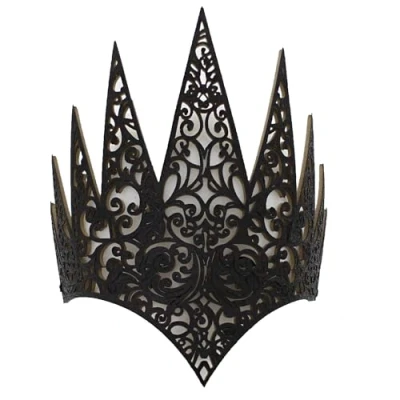 Image of Zac&#039;s Alter Ego Women&#039;s Black Glitter Witch Crown Headpiece Perfect for Halloween