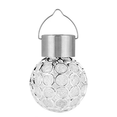 Image of TOPINCN Solar Lamp Ball, Crystal Ball Decorative Lights Garden Yard Patio Landscape Hanging LED Lighting