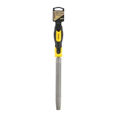 Image of Rhino 43182 200 mm 1/2 Half Round Wood File with Ergonomic Dual Material Handle Length High Quality and Long Life, NC
