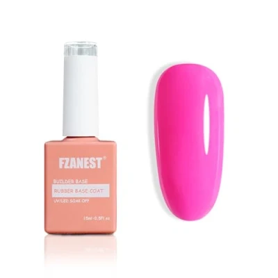 Image of FZANEST Rubber Base Gel For Nails,Builder Clear Sheer Color Nail Polish,Elastic Coat,Builder Extension in a Bottle 15ml