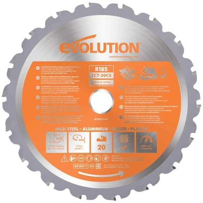 Image of Evolution Power Tools Multi material Saw Blade 185 x 20mm 20T