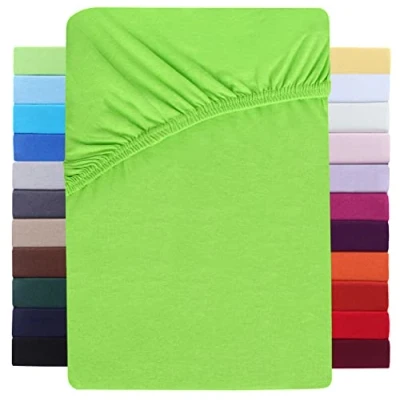 Image of NatureMark Premium Box Spring Fitted Sheet 180 x 200 to 220 cm High Bridge up 40 Mattress Height Waterbed Cotton with Elastane, Apple Green