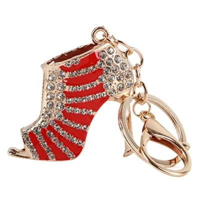 Image of Fdit Crystal Keyring, Yosoo Lady Gift Rhinestone Stiletto High Heel Shoe Blue Enamel Keychain Multicolor (High Heels Red) ¡&quot;