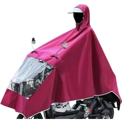 Image of Multifunctional Rain Poncho Raincoat, Universal Waterproof Mobility Scooter Cape Cover, Outdoor Reusable Cover for Activities,Hiking Cycling (UK, Alpha, XL, Regular, Red)