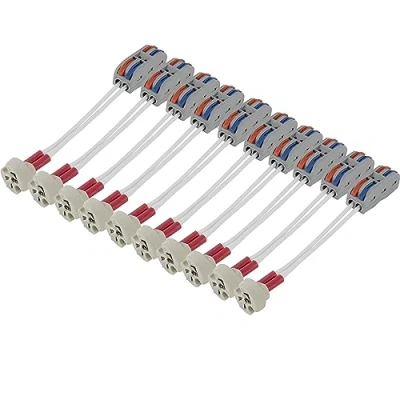 Image of SINCELIGHT GU5.3 MR16 Ceramic Lamp Base with Connectors, Pack of 10