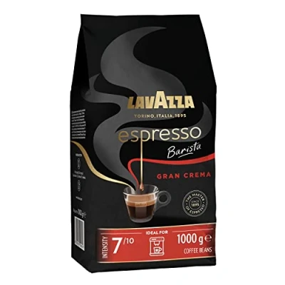 Image of Lavazza Barista Gran Crema, Arabica And Robusta Drum Roast Coffee Beans, Pack Of 1kg