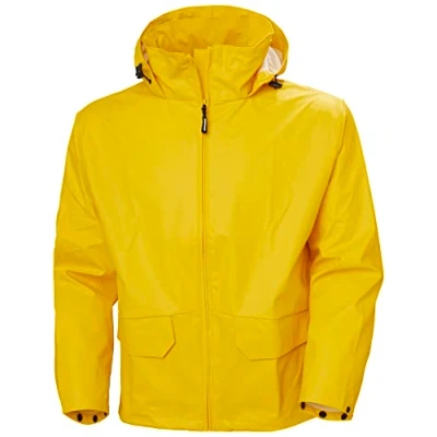 Image of Helly Hansen Workwear Men&#039;s Voss Waterproof Rain Jacket, Dark Yellow, L