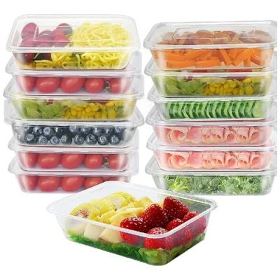 Image of AMD Nexus 25 X 500ml Plastic Reusable Storage Food Soup Containers Clear Heavy Duty Airtight Boxes