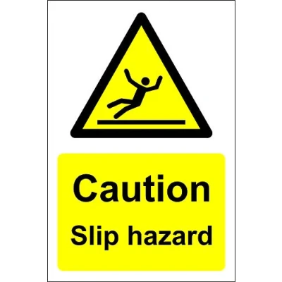 Image of Caution slip hazard Safety sign 3mm Aluminium 400mm x 300mm