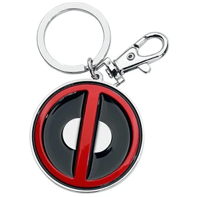 Image of MONOGRAM &quot;Marvel Deadpool Logo Coloured Pewter Key Ring