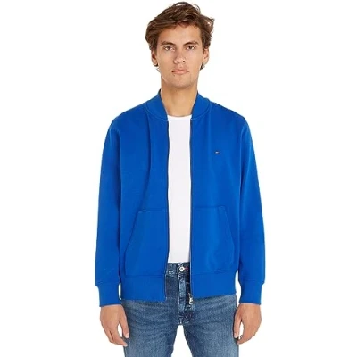 Image of Tommy Hilfiger Men&#039;s Cardigan Baseball Collar with Zip, Blue (Ultra Blue), L