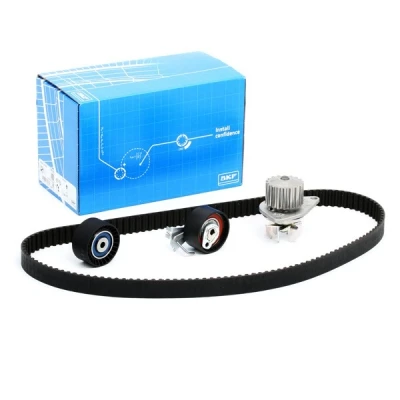 Image of 0816G8, 0816H5, 0829A5, 0829C6, 083052 Water Pump + Timing Belt Kit SKF VKMC 03258 with gaskets/seals 135 rounded tooth profile Plastic