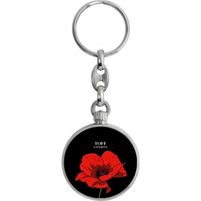 Image of Toff London Red Poppy Flower Keyring