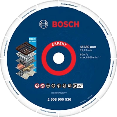 Image of Bosch Professional 1x Expert Diamond Metal Wheel Large Size Cutting Disc (for Cast iron, Ø 230 mm, Accessories Angle Grinder)