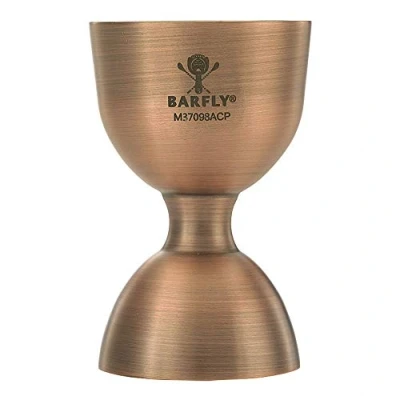 Image of Barfly M37098ACP Heavy Duty Straight Rim Bell Jigger, Stainless Steel, 50 milliliters, Antique Copper