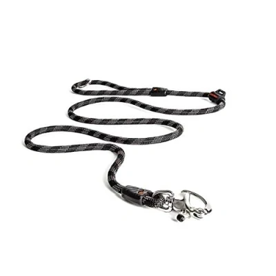Image of EZYDOG Marine Training Slip Dog Lead 1.7m, Climbing Rope, All In One, One Size Fits All, Silicon Waste Bag Keeper,Easy to On, No Harness or Collar Needed, Sailing Snap Clip, (Regular, Black)