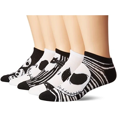 Image of Disney Men&#039;s Nightmare Before Christmas 5 Pack No Show Socks Casual, Assorted Neutral, One Size (Pack of 5)