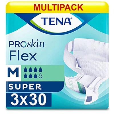 Image of Multipack 3X TENA Flex Super Medium (2100ml) 30 Pack Incontinence Protection