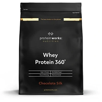 Image of Protein Works Whey 360 Premium Shake Powder Blend No Added Sugar 20 Servings Chocolate Silk 600g