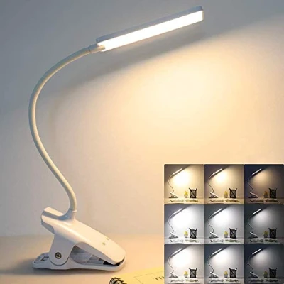 Image of Clip on Reading Light, 3 Mode *3 Brightness 24 LED Book Light for in Bed, Eye Care Night with Flexible Neck, Touch Control, USB Rechargeable Desk Lamp Music Stand,Travel, Tablet