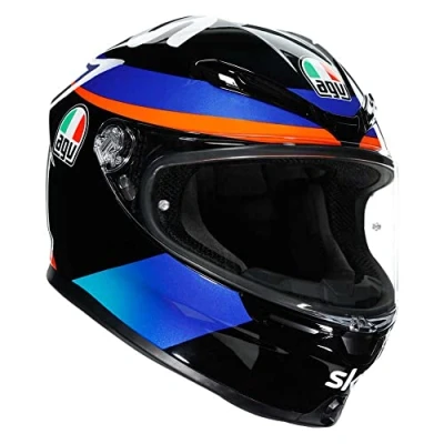 Image of AGV K6 Full Face Helmet E2205 Motorcycle Motorbike Crash Replica Marini Sky (Marini Sky, L)