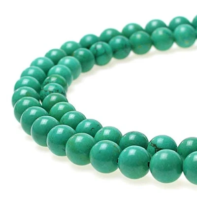 Image of JarTc Natural Round Smooth Green Turquoise Gemstone Beads for DIY Jewellery Making Bracelet Necklace 15&quot; (8mm)