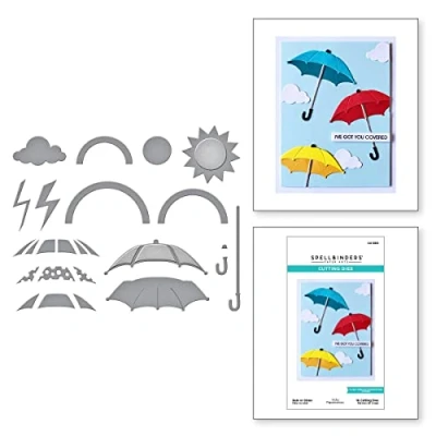 Image of Spellbinders Rain or Shine Etched Dies from Showered with Love Collection by Vicki Papaioannou, Metal, ONE
