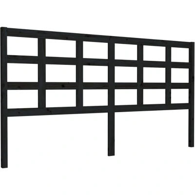 Image of vidaXL Bed Headboard Black 185.5x4x100 cm Solid Wood Pine