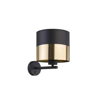 Image of London Wall Lamp With Shade Black, Gold 1xE27