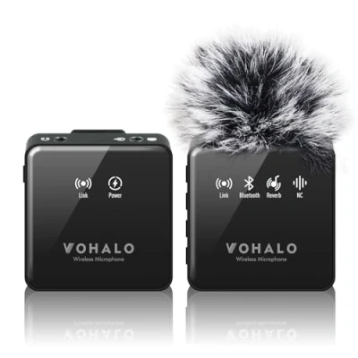 Image of VOHALO Wireless Lavalier Microphone for iPhone/Android/Camera/Camcorder Professional Video Recording Interview with Automatic Noise Reduction