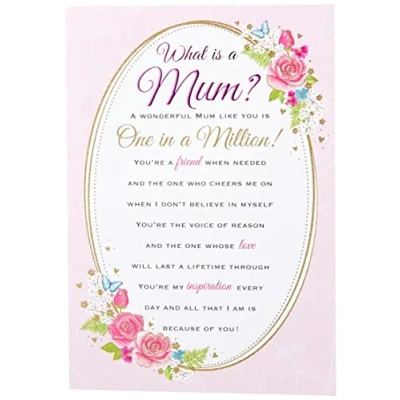 Image of Piccadilly Greetings Regal Publishing Heartfelt Wishes Sentimental Birthday Card Mum 9 x 6 inches C80676