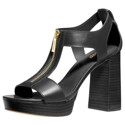 Image of Michael Kors Berkely MID Platform sandals, Women&#039;s, Size: 3, Black Leather